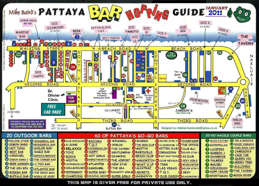 Pattaya bar hopping map guide