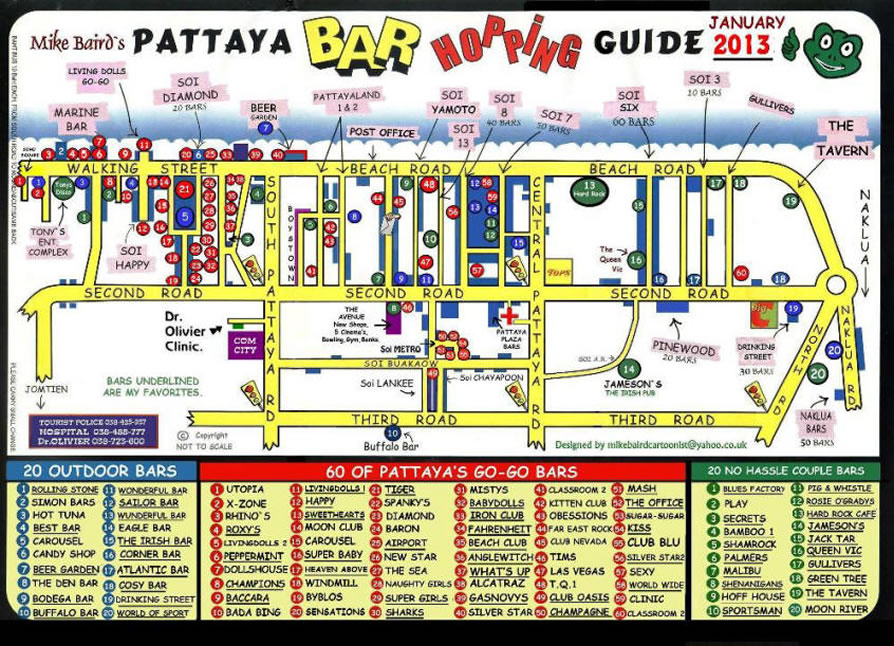 Pattaya bar hopping map guide